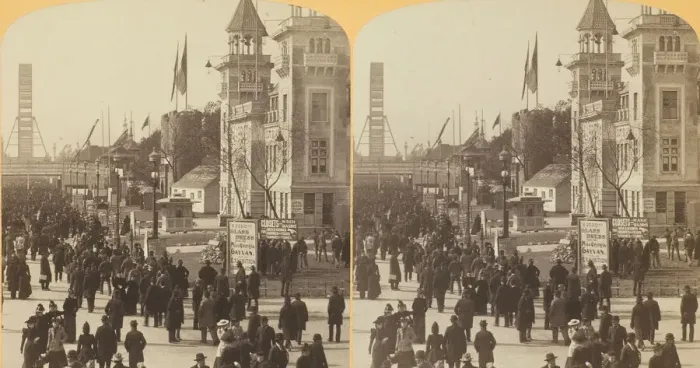 Framed Print : Midway Plaisance from Ill. Central Viaduct, 1887 / 93. Creator: Henry Hamilton Bennett Framed Print : Midway Plaisance from Ill. Central Viaduct, 1887 / 93. Creator: Henry Hamilton Bennett
