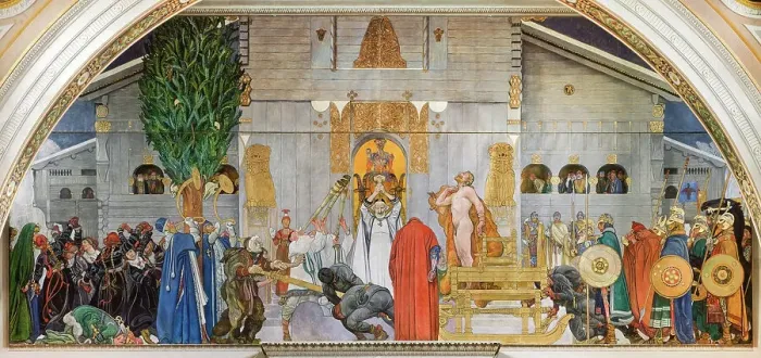 Framed Print : Midwinter Sacrifice. Creator: Carl Larsson Framed Print : Midwinter Sacrifice. Creator: Carl Larsson