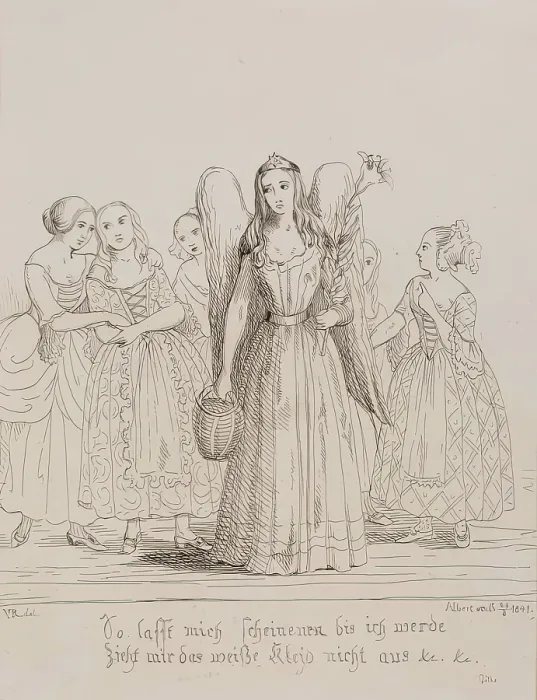 Framed Print : Mignon-from Wilhelm Meister by Goethe, 1841. Creators: Queen Victoria, Prince Albert Framed Print : Mignon-from Wilhelm Meister by Goethe, 1841. Creators: Queen Victoria, Prince Albert