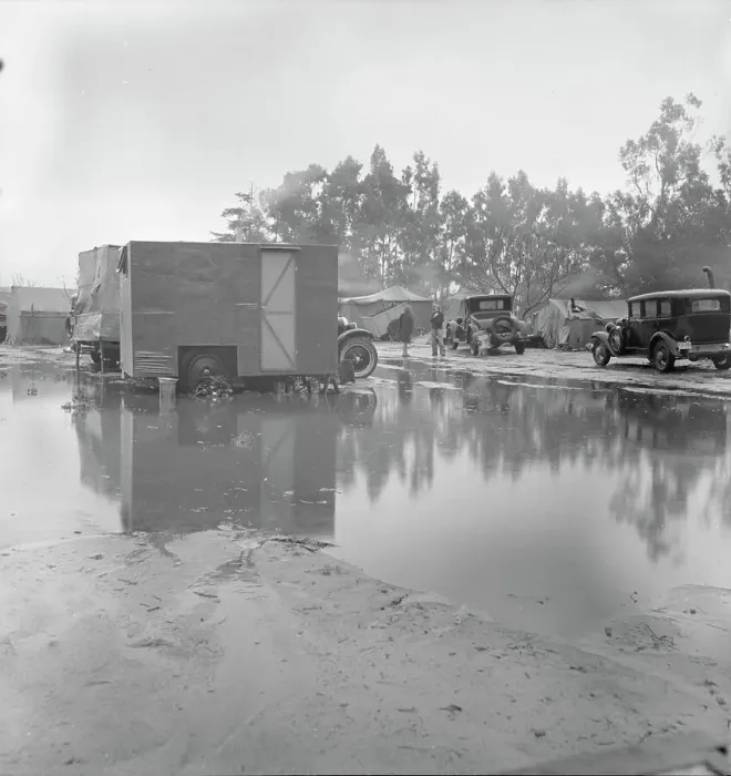 Framed Print : Migrant camp, California, 1936. Creator: Dorothea Lange Framed Print : Migrant camp, California, 1936. Creator: Dorothea Lange
