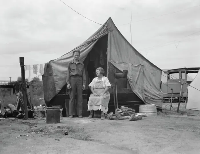 Framed Print : Part of migrant family of five encamped near Porterville, California, 1936. Creator: Dorothea Lange Framed Print : Part of migrant family of five encamped near Porterville, California, 1936. Creator: Dorothea Lange