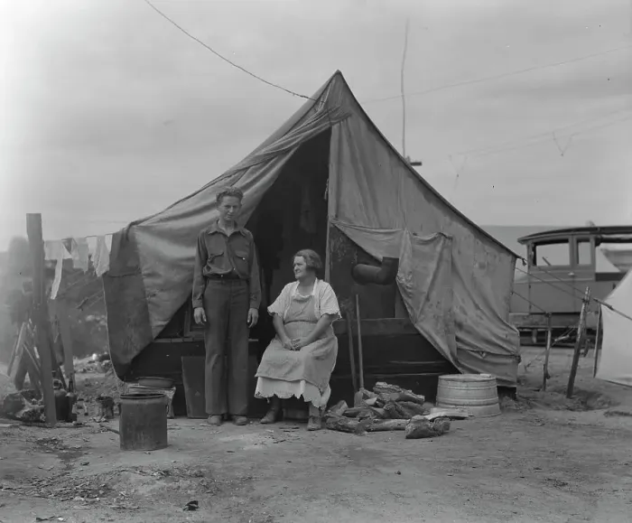 Framed Print : Part of migrant family of five encamped near Porterville, CA, 1936. Creator: Dorothea Lange Framed Print : Part of migrant family of five encamped near Porterville, CA, 1936. Creator: Dorothea Lange