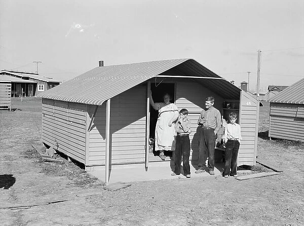 Migrant family from Oklahoma, first occupants of Westley camp, California, 1939. Creator: Dorothea Lange