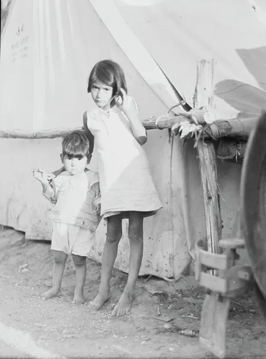 Framed Print : Migrant Mexican children in contractor's camp at time of early pea harvest, Nipomo, California, 1935 Creator: Dorothea Lange Framed Print : Migrant Mexican children in contractor's camp at time of early pea harvest, Nipomo, California, 1935 Creator: Dorothea Lange