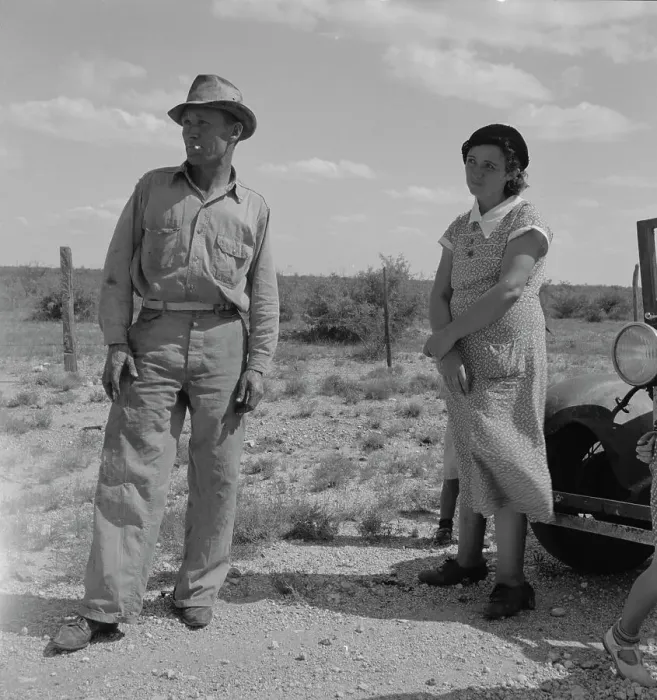 Framed Print : Migrant oil worker and wife near Odessa, Texas, 1937. Creator: Dorothea Lange Framed Print : Migrant oil worker and wife near Odessa, Texas, 1937. Creator: Dorothea Lange