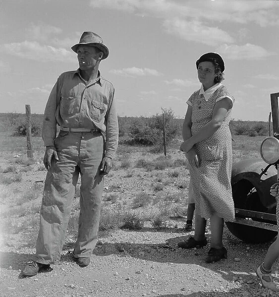 Migrant oil worker and wife near Odessa, Texas, 1937. Creator: Dorothea Lange