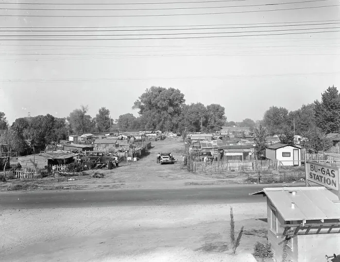Framed Print : Migrant winter camp on outskirts of Sacramento, California, 1936. Creator: Dorothea Lange Framed Print : Migrant winter camp on outskirts of Sacramento, California, 1936. Creator: Dorothea Lange