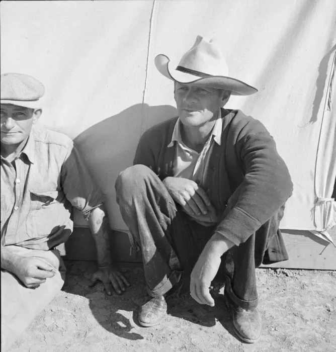 Framed Print : Migrant worker in camp, California, 1939. Creator: Dorothea Lange Framed Print : Migrant worker in camp, California, 1939. Creator: Dorothea Lange