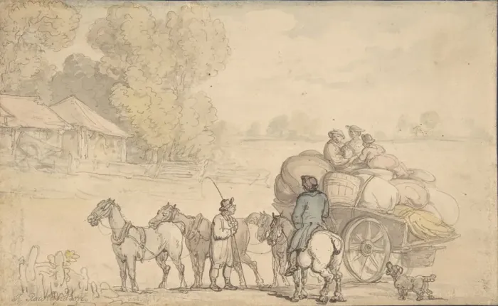 Framed Print : Migrants, 1780-1827. Creator: Thomas Rowlandson Framed Print : Migrants, 1780-1827. Creator: Thomas Rowlandson