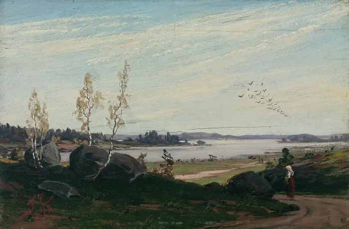 Framed Print : Migrating Birds, 1878. Creator: Fanny Churberg Framed Print : Migrating Birds, 1878. Creator: Fanny Churberg