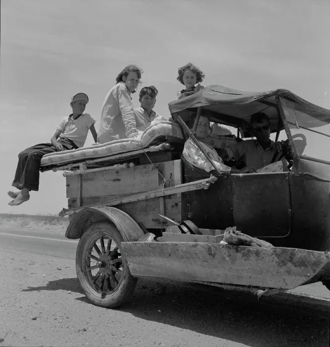 Framed Print : Migratory family, Route 70, Arizona, 1937. Creator: Dorothea Lange Framed Print : Migratory family, Route 70, Arizona, 1937. Creator: Dorothea Lange