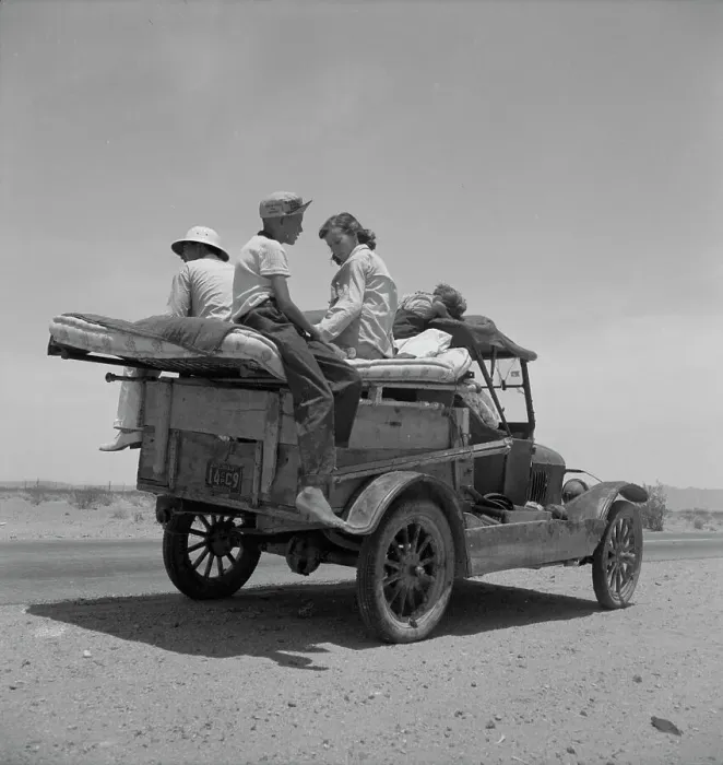 Framed Print : Migratory family, Route 70, Arizona, 1937. Creator: Dorothea Lange Framed Print : Migratory family, Route 70, Arizona, 1937. Creator: Dorothea Lange