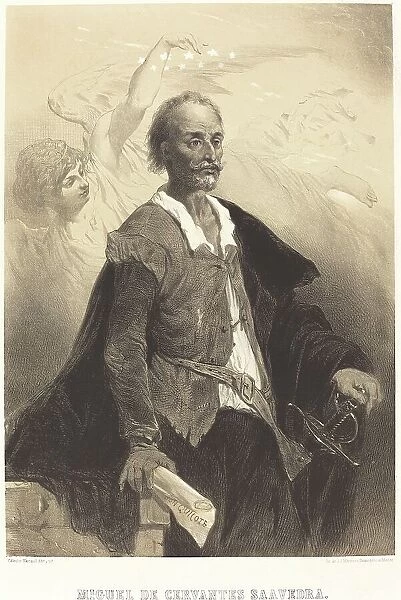 Miguel de Cervantes Saavedra, c. 1855. Creator: Célestin Nanteuil
