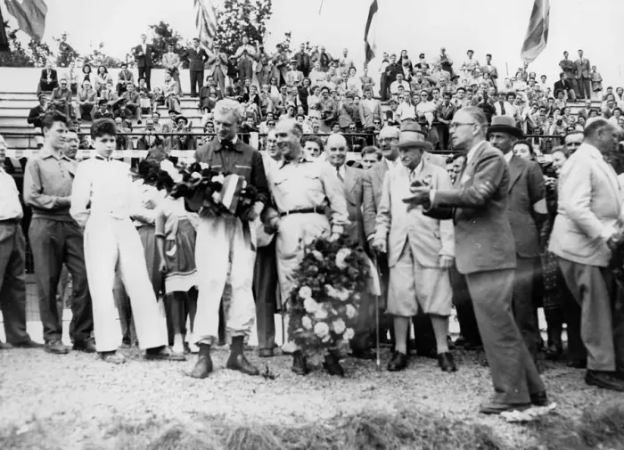Framed Print : Mike Hawthorn, Giuseppe Farina, Guy Sale, Sir James Scott Douglas 1953 Spa 24 hr race Framed Print : Mike Hawthorn, Giuseppe Farina, Guy Sale, Sir James Scott Douglas 1953 Spa 24 hr race