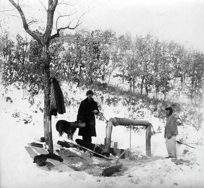 Framed Print : Mikhail Alekseevich Pavlov by the Chute of an Exploratory Mine, 1920-1929. Creator: Unknown Framed Print : Mikhail Alekseevich Pavlov by the Chute of an Exploratory Mine, 1920-1929. Creator: Unknown