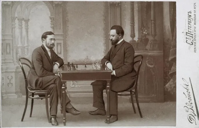 Framed Print : Mikhail Chigorin (1850-1908) and Siegbert Tarrasch (1862-1934) in Petersburg, 1893 Framed Print : Mikhail Chigorin (1850-1908) and Siegbert Tarrasch (1862-1934) in Petersburg, 1893