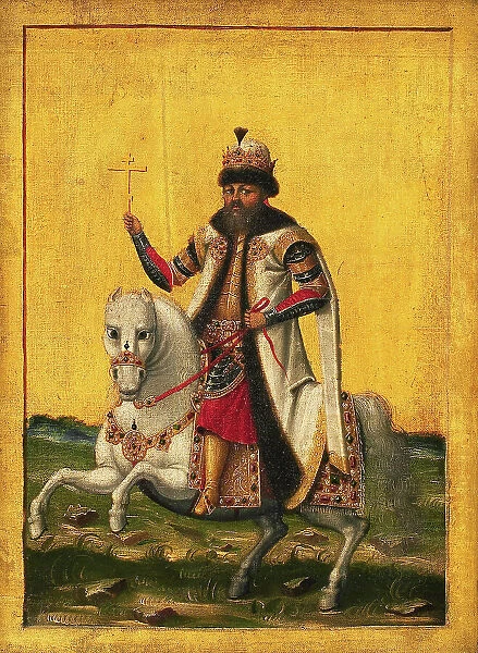 Mikhail Fyodorovitch (1613-45), Russian Tsar; Equestrian figure, 1650-1700. Creator: Unknown
