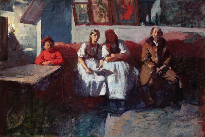 Framed Print : The Mikolajczyk family, c1901. Creator: Wlodzimierz Tetmajer Framed Print : The Mikolajczyk family, c1901. Creator: Wlodzimierz Tetmajer