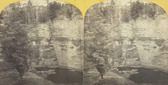 Framed Print : Six Mile Creek, Ithaca, N. Y. Wells Fall, looking down, 1860 / 65. Creator: J. C. Burritt Framed Print : Six Mile Creek, Ithaca, N. Y. Wells Fall, looking down, 1860 / 65. Creator: J. C. Burritt