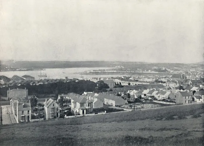 Framed Print : Milford Haven - General View of the Town and the Haven, 1895 Framed Print : Milford Haven - General View of the Town and the Haven, 1895