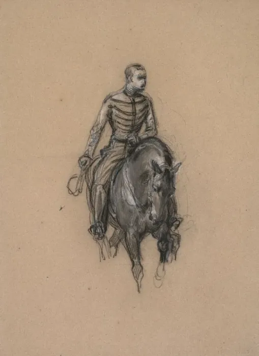 Framed Print : Militaire a cheval (Soldier on Horseback), c. 1860. Creator: Isidore Pils (French, 1813 / 15-1875) Framed Print : Militaire a cheval (Soldier on Horseback), c. 1860. Creator: Isidore Pils (French, 1813 / 15-1875)