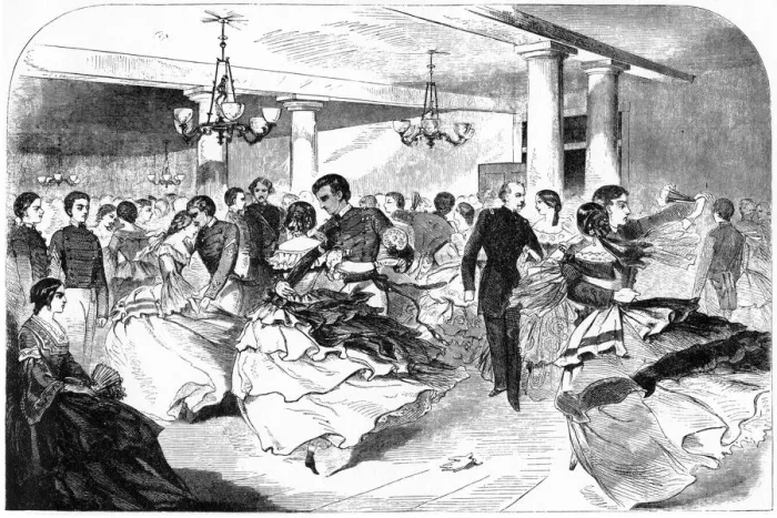 Framed Print : Military Academy, The Hop, Cozzens Hotel, 1859. Artist: Winslow Homer Framed Print : Military Academy, The Hop, Cozzens Hotel, 1859. Artist: Winslow Homer