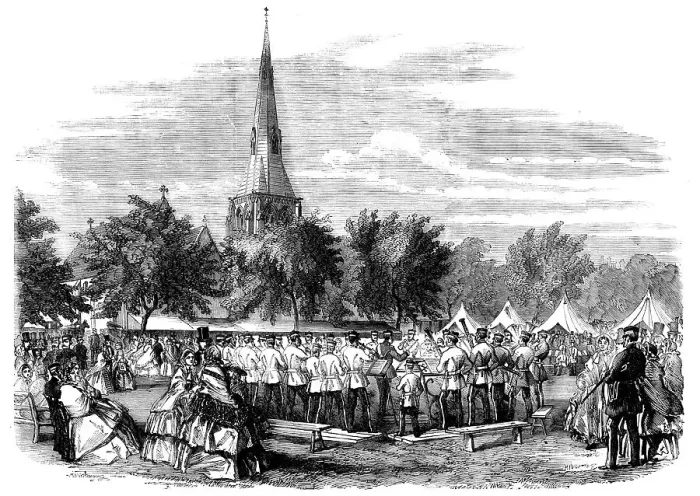 Framed Print : Military Bazaar at Chatham, 1858. Creator: Unknown Framed Print : Military Bazaar at Chatham, 1858. Creator: Unknown