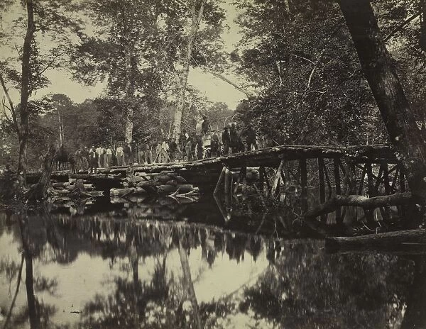 Military Bridge, Across the Chickahominy, Virginia, 1862. Creator: David B. Woodbury (American
