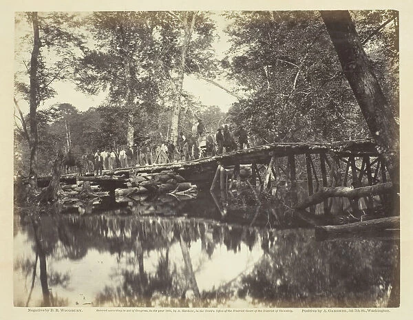 Military Bridge, Across the Chickahominy, Virginia, June 1862. Creator: D. B. Woodbury