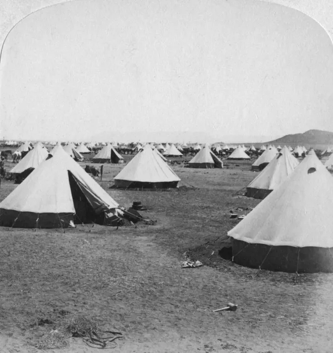 Framed Print : Military camp at De Aar, South Africa, Boer War, 1900. Artist: Underwood & Underwood Framed Print : Military camp at De Aar, South Africa, Boer War, 1900. Artist: Underwood & Underwood