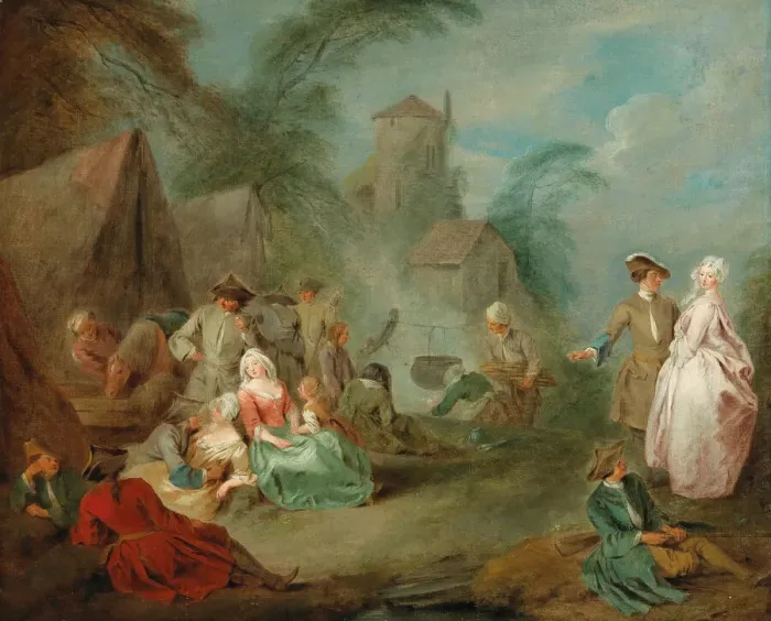 Framed Print : A military camp. Creator: Pater, Jean-Baptiste (1695-1736) Framed Print : A military camp. Creator: Pater, Jean-Baptiste (1695-1736)