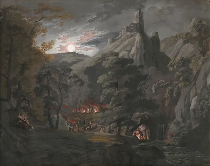 Framed Print : Military camp in the forest, 1820-1830. Creator: Karol Marko Framed Print : Military camp in the forest, 1820-1830. Creator: Karol Marko