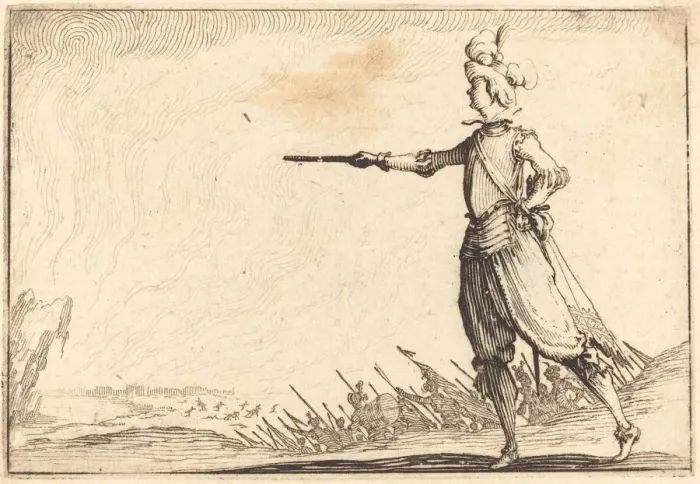 Framed Print : Military Commander on Foot, c. 1617. Creator: Jacques Callot