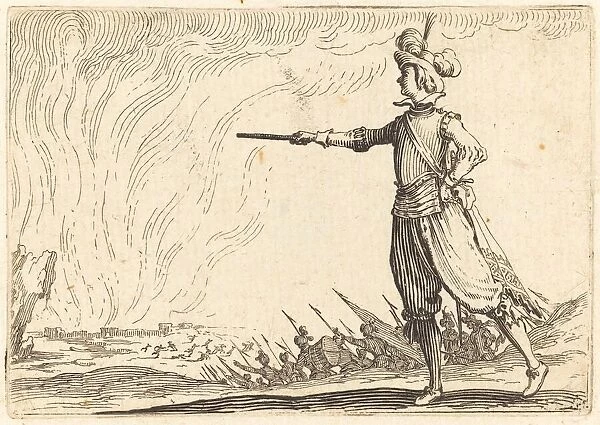 Military Commander on Foot, c. 1622. Creator: Jacques Callot