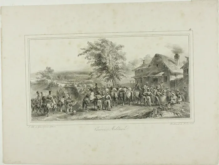 Framed Print : Military Convoy, 1831. Creator: Auguste Raffet Framed Print : Military Convoy, 1831. Creator: Auguste Raffet