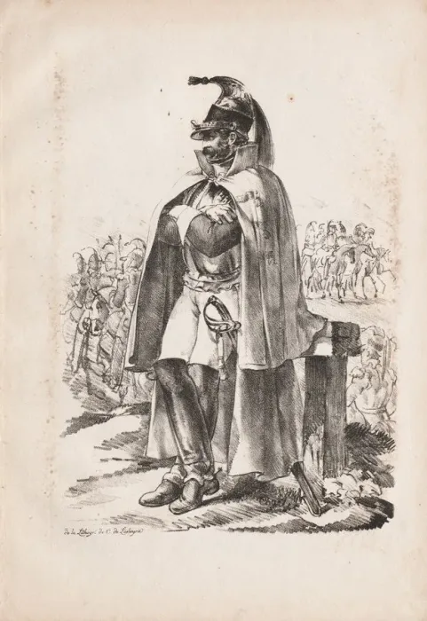 Framed Print : Military Costumes: Cavalry Man, 1814-1818. Creator: Nicolas Toussaint Charlet (French, 1792-1845) Framed Print : Military Costumes: Cavalry Man, 1814-1818. Creator: Nicolas Toussaint Charlet (French, 1792-1845)