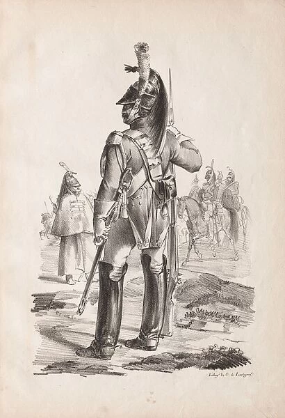 Military Costumes: Grenadier of the Royal Guard, 1814-18. Creator: Nicolas Toussaint Charlet