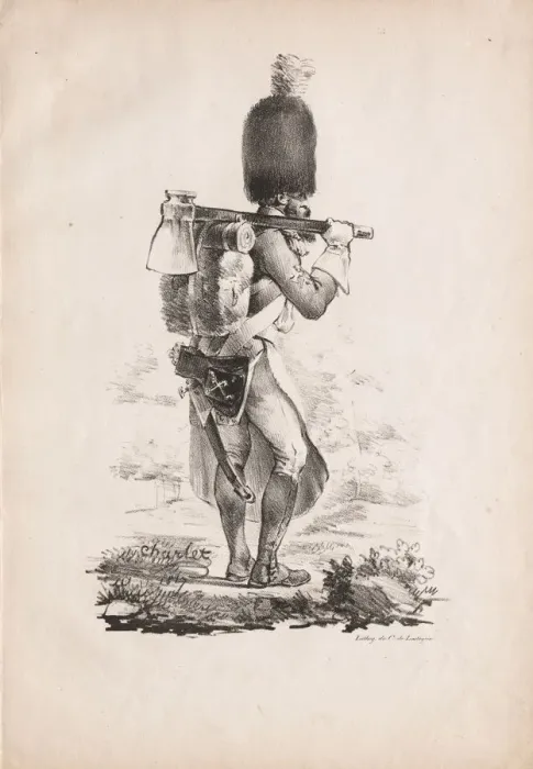 Framed Print : Military Costumes: Infantry Sapper, 1817-1818. Creator: Nicolas Toussaint Charlet (French Framed Print : Military Costumes: Infantry Sapper, 1817-1818. Creator: Nicolas Toussaint Charlet (French