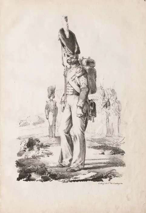Framed Print : Military Costumes: Infantry Sargent, 1817-18. Creator: Nicolas Toussaint Charlet (French Framed Print : Military Costumes: Infantry Sargent, 1817-18. Creator: Nicolas Toussaint Charlet (French