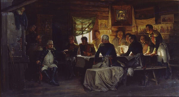 The military council in the village of Fili near Moscow on September 13th, 1812, 1882. Artist: Kivshenko, Alexei Danilovich (1851-1895)