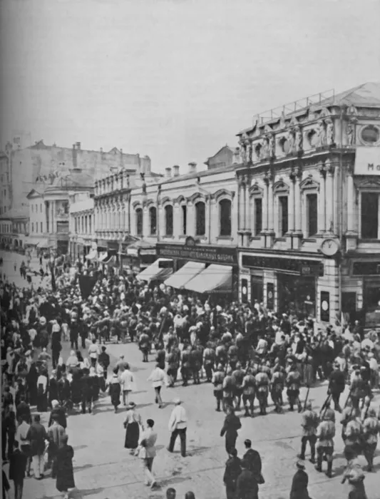 Framed Print : Military Demonstration in the Streets of Moscow, c1935. Artist: FA Mackenzie Framed Print : Military Demonstration in the Streets of Moscow, c1935. Artist: FA Mackenzie