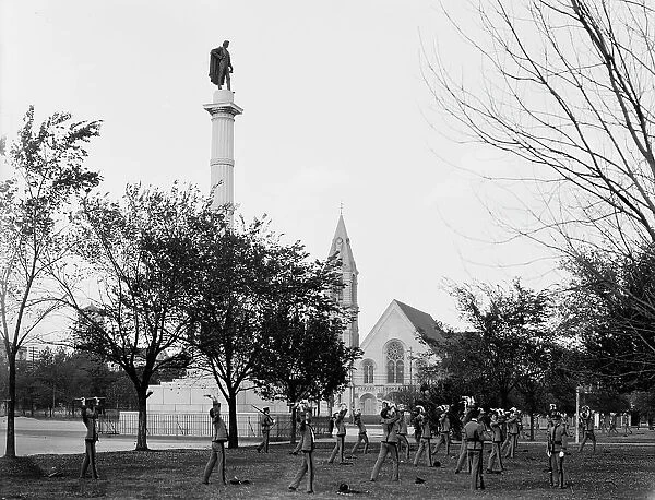 Military exercises in Marion Square, Charleston, S.C. c1907. Creator: Unknown