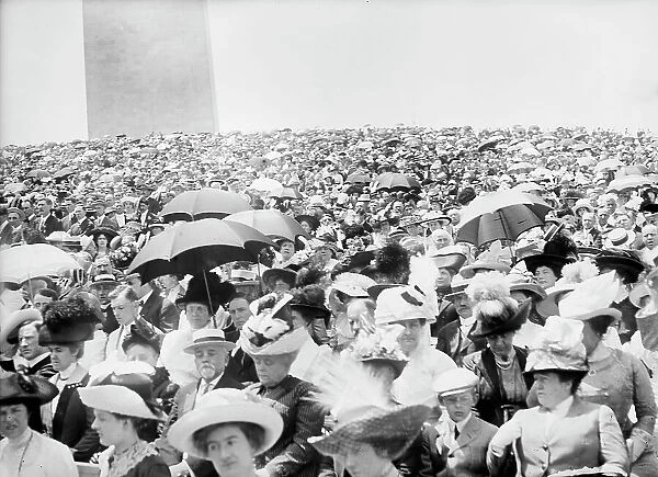 Military Field Mass. Crowds on Monument Grounds, 1912. Creator: Harris & Ewing. Military Field Mass. Crowds on Monument Grounds, 1912. Creator: Harris & Ewing