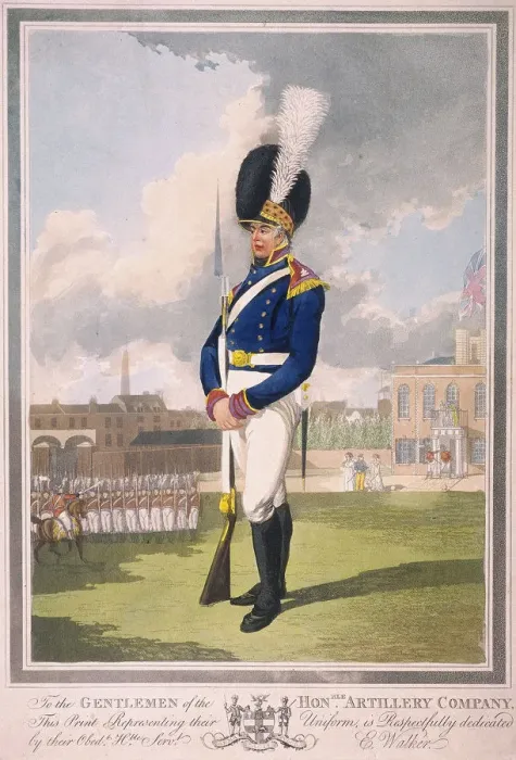 Framed Print : Military figure in the uniform of the Honourable Artillery Company, 1803