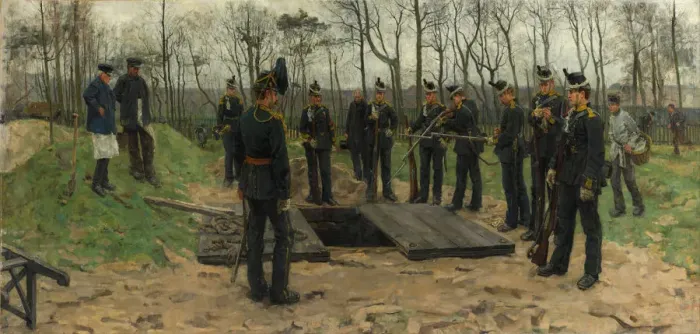 Framed Print : Military funeral, 1882. Artist: Israels, Isaac (1865-1934) Framed Print : Military funeral, 1882. Artist: Israels, Isaac (1865-1934)