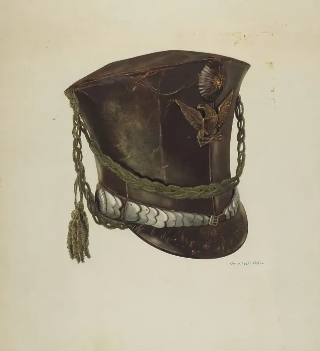 Framed Print : Military Headdress, c. 1938. Creator: James Vail Framed Print : Military Headdress, c. 1938. Creator: James Vail