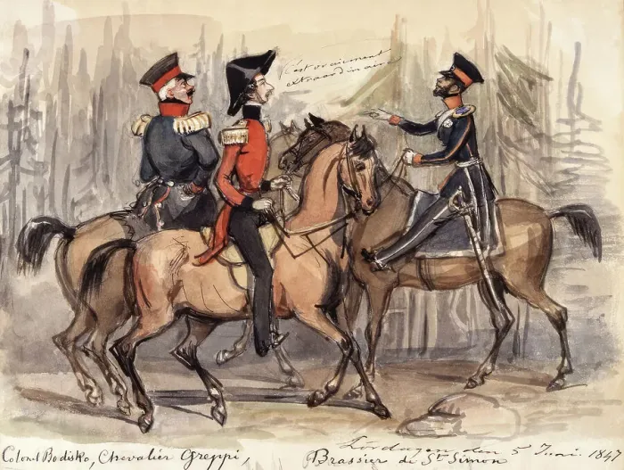 Framed Print : Military on horseback, Saturday 5 June 1847. Creator: Fritz von Dardel Framed Print : Military on horseback, Saturday 5 June 1847. Creator: Fritz von Dardel
