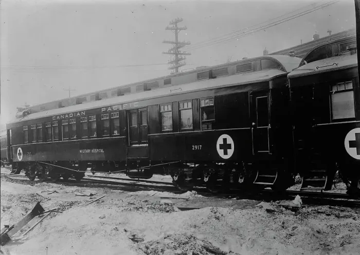 Framed Print : Military Hospital Car, C.P.R'Y. between c1915 and 1917. Creator: Bain News Service Framed Print : Military Hospital Car, C.P.R'Y. between c1915 and 1917. Creator: Bain News Service