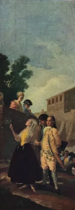 Framed Print : The Military Man and the Lady, 1779 (1939). Artist: Francisco Goya Framed Print : The Military Man and the Lady, 1779 (1939). Artist: Francisco Goya