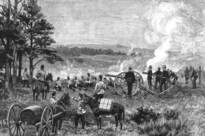 Framed Print : Military Manoeuvres at Aldershot: A Sham Fight; A Field Battery at Work; A Safe Position, 1891. Creator: Unknown Framed Print : Military Manoeuvres at Aldershot: A Sham Fight; A Field Battery at Work; A Safe Position, 1891. Creator: Unknown